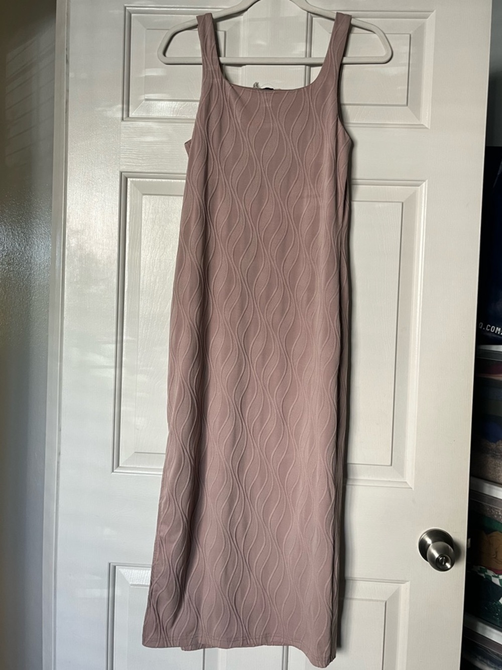 Texture Knit Square-Neck Midi Dress | Size Small - Picture 7 of 10